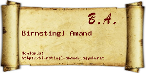 Birnstingl Amand névjegykártya